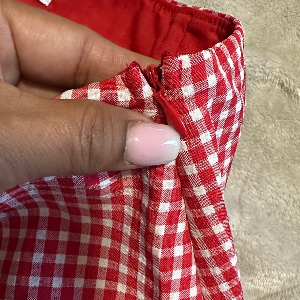 Sienna Sky Red Gingham A-Line Mini Skirt - Picture 6 of 8